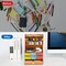 Wooden Pen Organizer, Multi-Functional DIY Pen Holder Box, Desktop Stationary, Easy Assembly, Home Office Art Supplies Organizer Storage with Drawer (B16-Cherry Color)